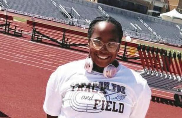 CariAnn Foster takes sixth place at state in discus with a throw of 122’9”.