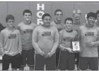 At top: Seventh Grade A Team (front, from left) Juan Pinon, Yovanni Cerros, Ja’Quorius Hardman, Braylan Drake, Tray Bradley; (back row, from left) Mason Leifeste, Brayden Williams, Tavares Crittendon, Cody Webb, Coach Thiry Not Pictured: Kason Goolsby, Article Image Alt Text