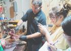 Students learning how to age deer based on teeth for nasal bot fly project with Professor Cryer. Students learning how to age deer based on teeth for nasal bot fly project with Professor Cryer.