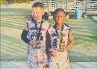 Pictured are the Pee Wee Super Bowl Defensive and Offensive MVPs, Ricky Vela, Jr. (Defensive MVP on left), and Rodricus Fraction, Jr. (Offensive MVP, right). The Cameron Yoemen Pee Wee football team won Saturday’s Super Bowl game against the Taylor Duck