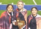 Band student leadership Beatrice Herrera-Rangel, Alexis Brunson and Katrina Cardona with their finalist plaque at the Area contest, Saturday, Nov. 1. Photo Courtesy of C.H. Yoe High School Band student leadership Beatrice Herrera-Rangel, Alexis Brunson and Katrina Cardona with their finalist plaque at the Area contest, Saturday, Nov. 1. Photo Courtesy of C.H. Yoe High School