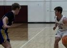 Peyton Steinbecker dribbles the ball down the court for the Milano Eagles. Photo from Milano ISD Facebook Page