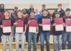 The Cameron ISD Board of Trustees recognized the state-qualifying boys’ cross country team during Monday night’s meeting. Team members were honored for their outstanding season and recent competition at the state meet, pictured with their coach, Gerar