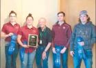 right, the first place senior team at the Fort Worth Stock Show consisted of Kaylee Jackson, Rebecca Kostroun, Mason Lindig, and Heath Hollas. Article Image Alt Text