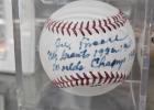 Joe Moore grew up in Gause before playing for the New York Yankees. The above card is on display at the museum. It was donated by. Mark Clore Photo courtesy of Milam County Historical Museum