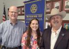 Steve Laukhuf (right) owner of KRTX radio, discussed how the station’s Milam County focus differentiates it from competitors. Pictured with Rotarian Terry Richter and President Elizabeth Williams. Photo Courtesy of Chuck Dart