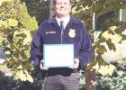 Mason Leifeste at the 98th National FFA Organization Convention &amp; Expo after receiving the American FFA Degree Saturday, Nov. 1. Photo Courtesy of the Yoe FFA
