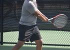 Cameron Yoe’s Bentley Segovia muscles up to make the return, during match play against Salado last week.