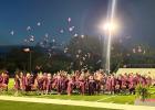 The Cameron High School Class of 2026 throw their caps into the air at the conclusion of their graduation ceremony on Friday night, May 22. Photo from Cameron Yoe High School Facebook