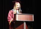 Valedictorian Kyla Daniell gives her Valedictorian address at graduation.