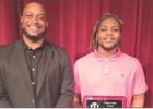 Mykel Keith is pictured with athletic director and football head coach Aaron Babino. Most Valuable Lineman Shawn Leifeste was unable to attend due to a livestock show and is not pictured. Mykel Keith is pictured with athletic director and football head coach Aaron Babino. Most Valuable Lineman Shawn Leifeste was unable to attend due to a livestock show and is not pictured.