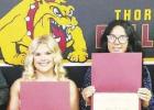Receiving the 2026 Thorndale Area Chamber of Commerce Scholarship are Juan Acosta, Jordyn Stutts, Jayden Gonzales, and Riley Shock. Photo from Thorndale Area Chamber of Commerce Facebook