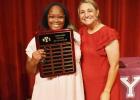 CarriAnn Foster with Coach Kayla Young for Most Valuable Player for Girls Track.