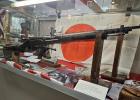 Dwight Jekel’s collection of World War II weapons is on display at the Milam County Historical Museum until Veterans Day. Above is one of six cases filled with historical weapons from both the Axis and Ally countries.