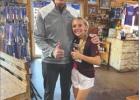 Coach RC Slocum with Chesney Odom at Thorndale Meat Market. Photo Courtesy of Trey Felton