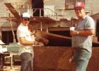A photo of Old Faithful from the 1970s, next to Frank Felton Jr. and Marvin Rodenbeck at a 4th of July celebration. Photo Courtesy of Trey Felton