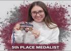 Makenna Bailey is the first ever Lady Yoe to medal at the Region 2 Unequipped THSWPA Powerlifting Meet. She had her personal best in deadlift with 220 pounds and personal record overall total of 480 pounds. Photo from Cameron Yoe High School Facebook Page