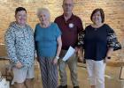Lions who received membership awards at the weekly meeting included Kevin Crouch, who was presented a membership key, along with Shirley Miller Lee (10 years), Bob Turner (25 years), and Janet Crouch (35 years), who each received membership chevrons.