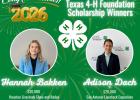 Milam County 4-H Celebrates 2026 Texas 4-H Foundation Scholarship Winners