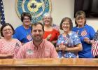 Pictured from left to right are Helen Metzer, State Director; Clara Marak; Bettie Pagach; Mary Ann Seaton; Rev Jim Chamberlain, Pastor St Monica Church and Marilyn Gaas. Photo courtesy of