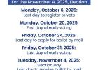Monday Last Day to Register to Vote For November Election