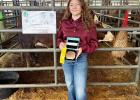 Karsyn Shay Mingus, she won 5th place in Pen of Commercial Heifers and Champion in Senior Sales Talk at the Rockdale Fair. Kolette Morgan photos/Cameron Herald