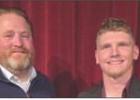 Logan Akin is pictured with tennis head coach Lance Hause. Logan Akin is pictured with tennis head coach Lance Hause.