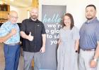 Pastor Jimmy Hinistroza, Trey Felton, Kelly Ortiz and Junior Ortiz at San Gabriel Evangelic Church. Photo by Trey Felton