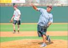 THE CAMERON HERALD FILE PHOTO A Yoe alumni throw out a pitch at last year’s Opening Day. This year’s event is set for Saturday at The Yards of Cameron with events planned for everyone. Article Image Alt Text
