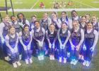 YHS Cheerleaders embrace the blackout theme with all kinds of glowing accessories. Photo by Kolette Morgan/Cameron Herald